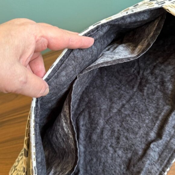 Hanging Walker Bag Upholstery Fabric Pockets Geometric Pattern Ivory Tan Black - Picture 7 of 9